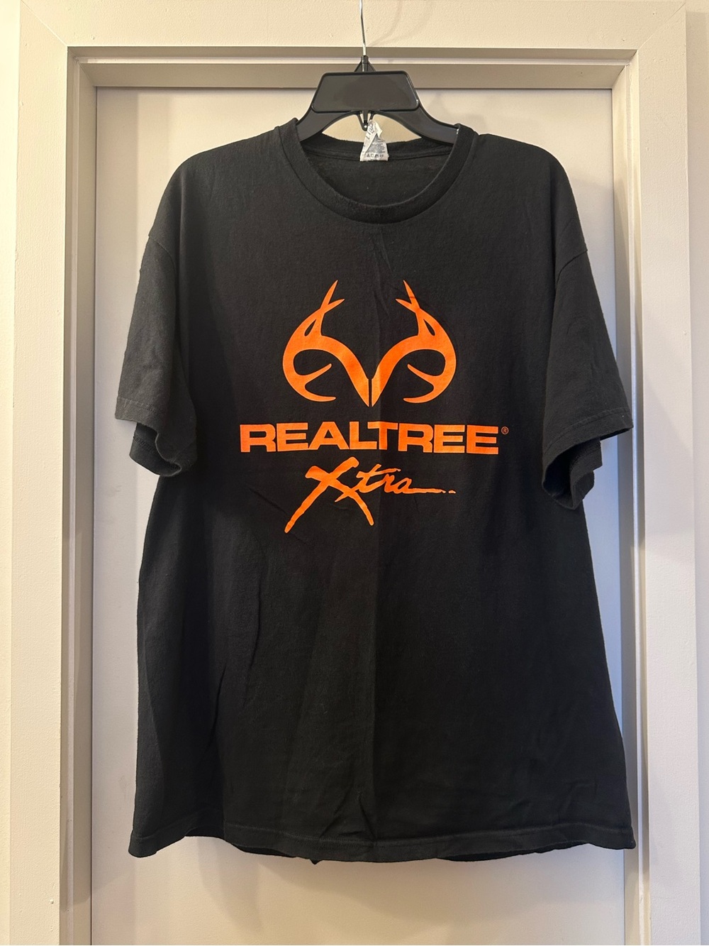 Realtree Xtra Black Short-Sleeve Tee with Orange Logo